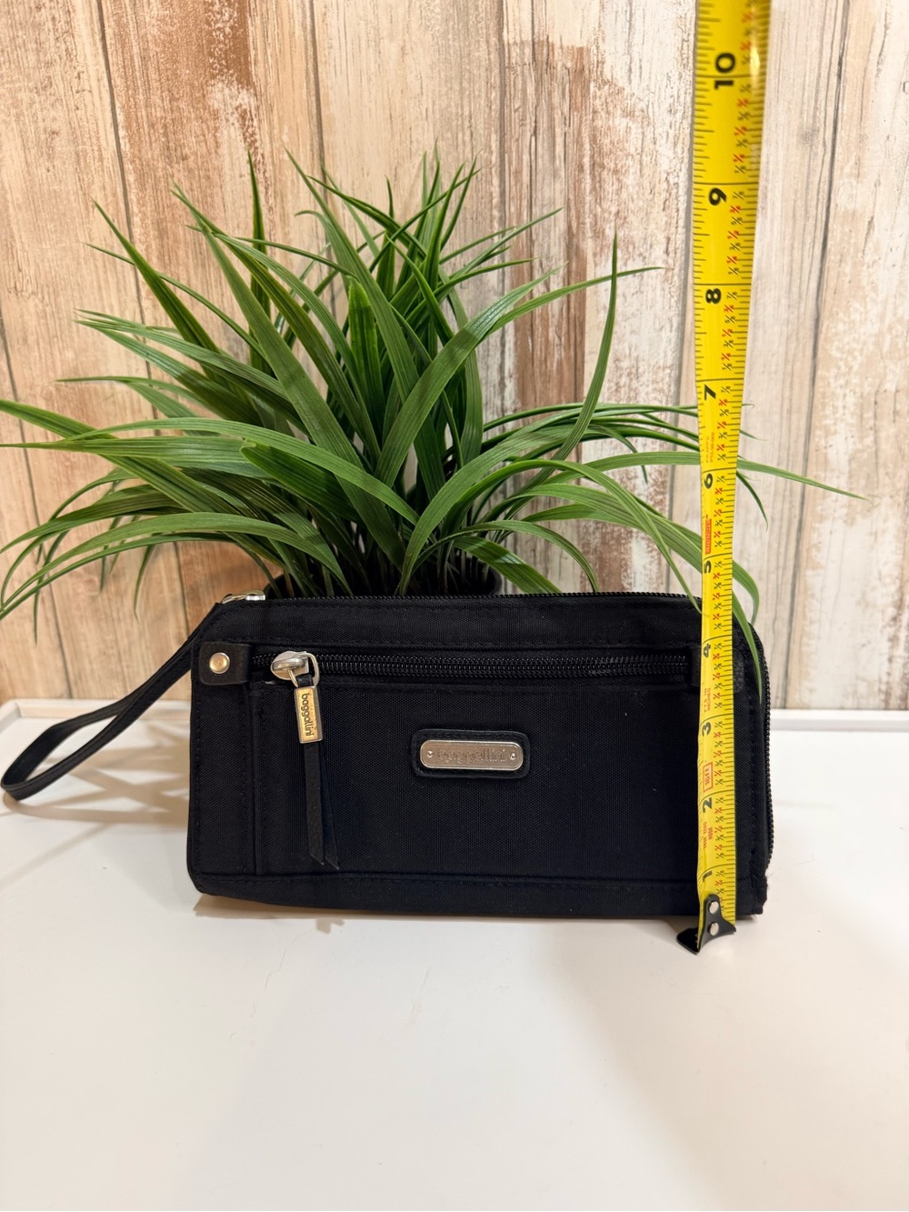 Baggallini Zip Around Wallet featuring a wrist strap and RFID protection, Black - Picture 8 of 8